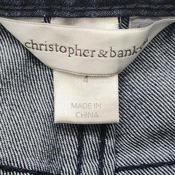 Christopher & Banks Jeans Womens 4 Low Rise Skinny Side Seam Detail Zip Hem - Picture 4 of 11